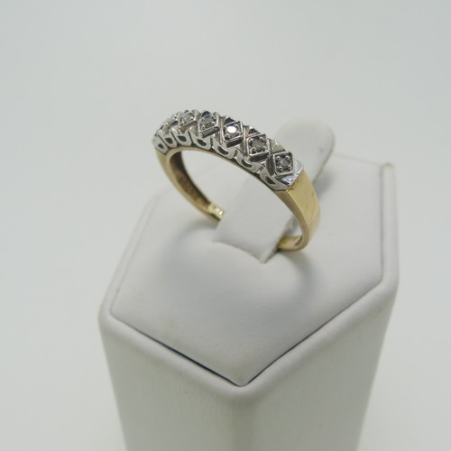 181 - A small diamond flowerhead cluster Ring, mounted in 9ct yellow and white gold, Size N, together with... 