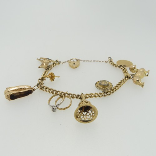 106 - A 9ct yellow gold curb link Bracelet, with 9ct padlock clasp, with a Napoleon III 5 Franc coin suspe... 