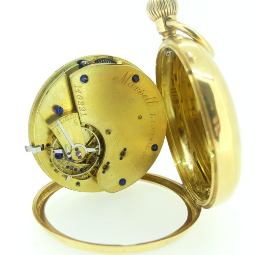 191 - An 18ct gold open face keyless Pocket Watch, the white enamel dial with black Roman numerals and sub... 