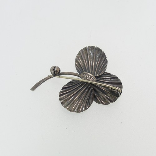 108 - A Norwegian silver gilt and enamel Butterfly Brooch, by Hroar Prydz, in cream, brown and green ename... 