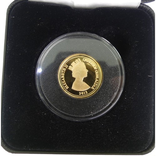 221 - A Gibraltar gold £1 (one pound) Coin, dated 2013, commemorative edition marking the coronations of Q... 