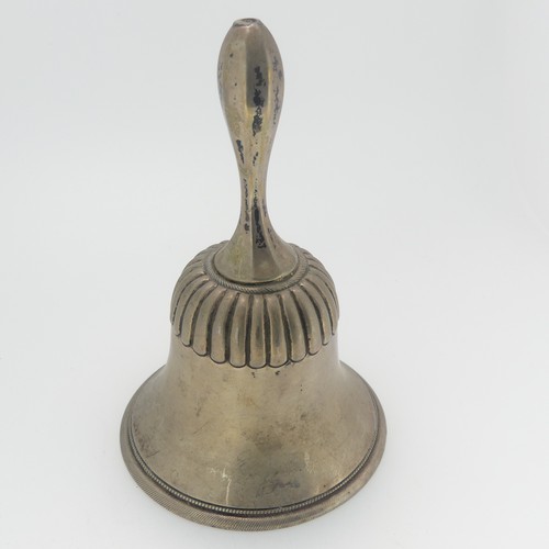 268 - An early 20thC Dutch (833) silver Table Bell, of traditional form, the handle lacking finial, 13.8cm... 