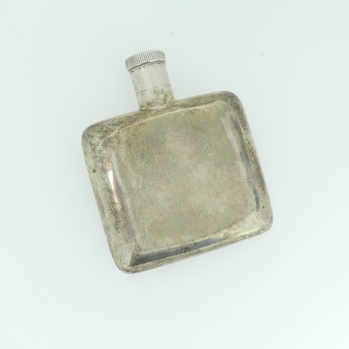 267 - A small George V silver Flask / Bottle, by  F. Burton Crosbee, hallmarked Birmingham, 1913, of plain... 