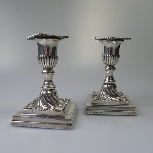 336 - A pair of Victorian silver Candlesticks, by Hawksworth, Eyre & Co., hallmarked Sheffield, 1880, ... 