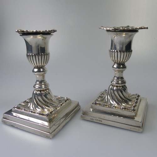 336 - A pair of Victorian silver Candlesticks, by Hawksworth, Eyre & Co., hallmarked Sheffield, 1880, ... 