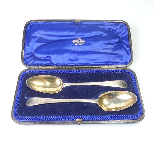 337 - A near matched pair of George II Old English pattern Table Spoon, one by John Jones, hallmarked Lond... 