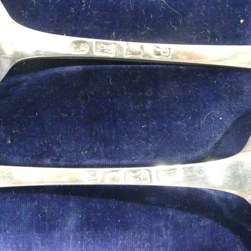 337 - A near matched pair of George II Old English pattern Table Spoon, one by John Jones, hallmarked Lond... 