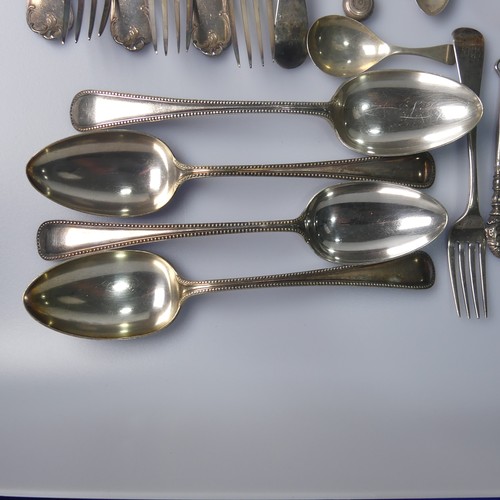 298 - A George VI silver Caddy Spoon, hallmarked Birmingham, 1947, together with a quantity of 19th and 20... 