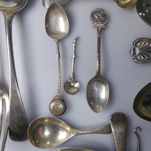 298 - A George VI silver Caddy Spoon, hallmarked Birmingham, 1947, together with a quantity of 19th and 20... 