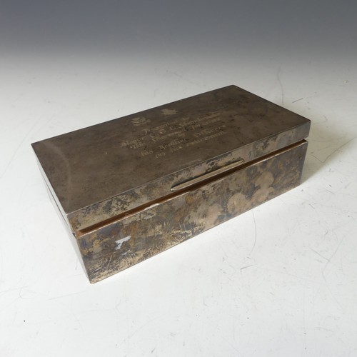 266 - An Elizabeth II silver Cigarette Box, by John Rose, hallmarked Birmingham, 1965, of plain rectangula... 