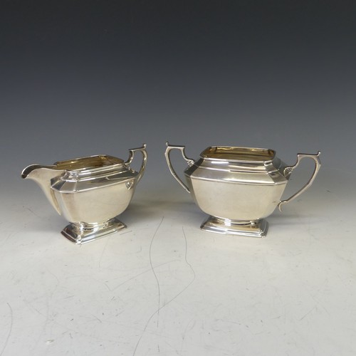 314 - A George V silver five piece Tea Set, by Frank Cobb & Co Ltd., hallmarked Sheffield, 1935, of sh... 