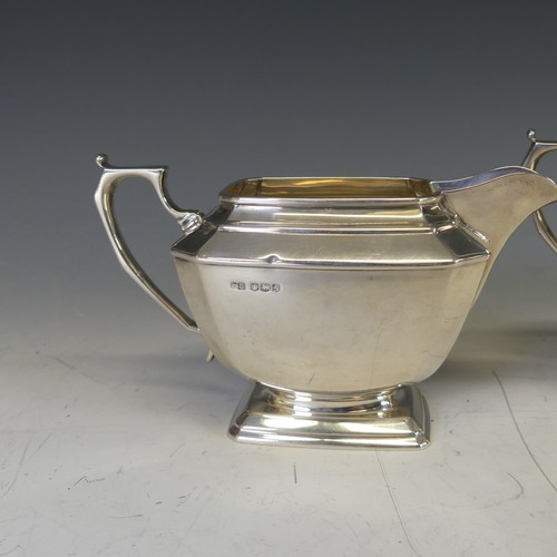 314 - A George V silver five piece Tea Set, by Frank Cobb & Co Ltd., hallmarked Sheffield, 1935, of sh... 