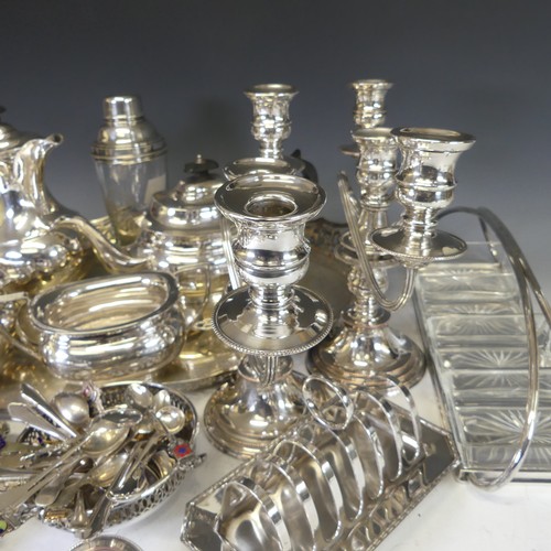 327 - A quantity of Silver Plate, including oval tray, four piece tea and coffee service, a pair of three ... 