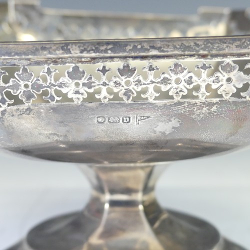 334 - A George V silver Tazza, by Walker & Hall, hallmarked Sheffield, 1913, of hexagonal form with fo... 