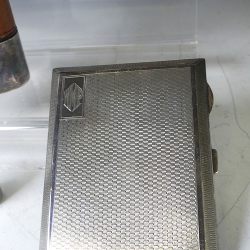 272 - A George V silver Cigarette Case, by S Blanckensee & Son Ltd., hallmarked Birmingham, 1928, with... 