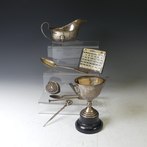 273 - A George V silver two handled Trophy Cup, hallmarked Birmingham 1935, in the Art Deco style, with la... 