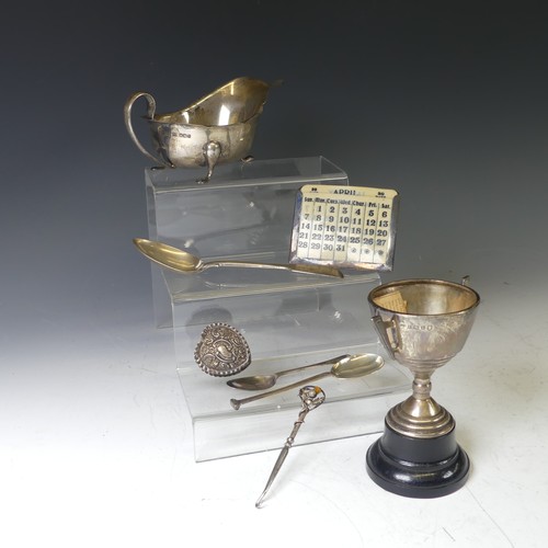 273 - A George V silver two handled Trophy Cup, hallmarked Birmingham 1935, in the Art Deco style, with la... 