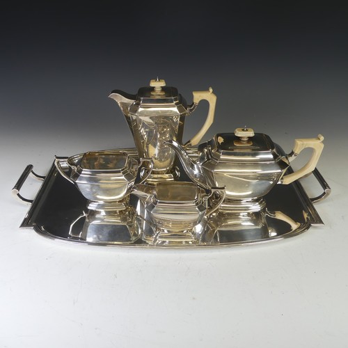 314 - A George V silver five piece Tea Set, by Frank Cobb & Co Ltd., hallmarked Sheffield, 1935, of sh... 