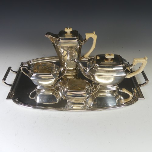 314 - A George V silver five piece Tea Set, by Frank Cobb & Co Ltd., hallmarked Sheffield, 1935, of sh... 