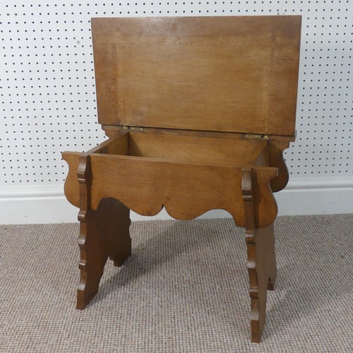 257 - An Arts and Crafts oak stool by Waring and Gillow, with hinged seat, Waring and Gillow Lancashire fa... 