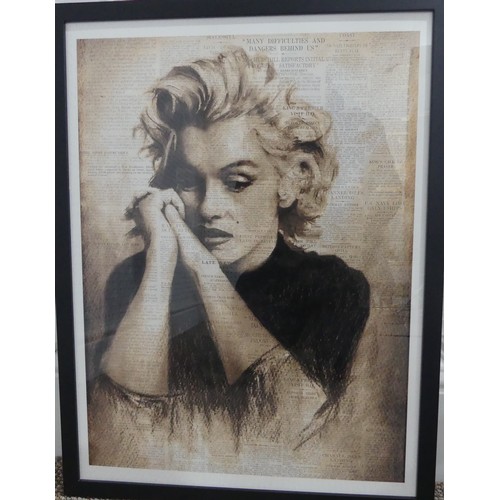 177 - Marilyn Monroe interest; a signed limited edition print, 453/850, by Gordon King, 38cm x 55cm, and a... 