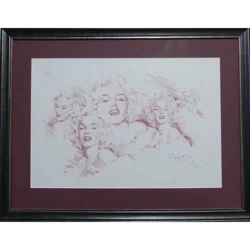 177 - Marilyn Monroe interest; a signed limited edition print, 453/850, by Gordon King, 38cm x 55cm, and a... 