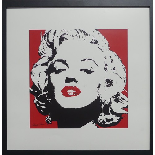 177 - Marilyn Monroe interest; a signed limited edition print, 453/850, by Gordon King, 38cm x 55cm, and a... 