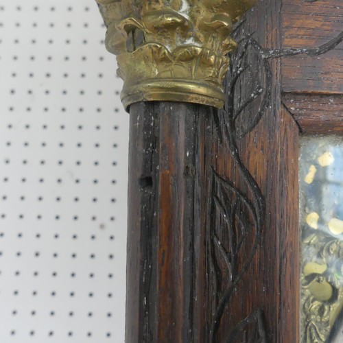 217 - W. Fletcher, Leeds, a carved oak 8-day longcase clock with two-weight movement striking on a bell, t... 