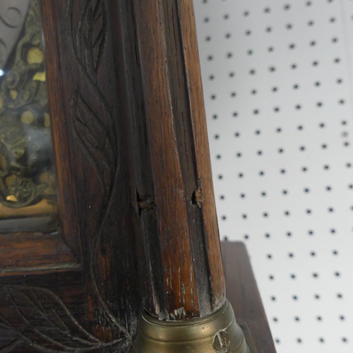 217 - W. Fletcher, Leeds, a carved oak 8-day longcase clock with two-weight movement striking on a bell, t... 