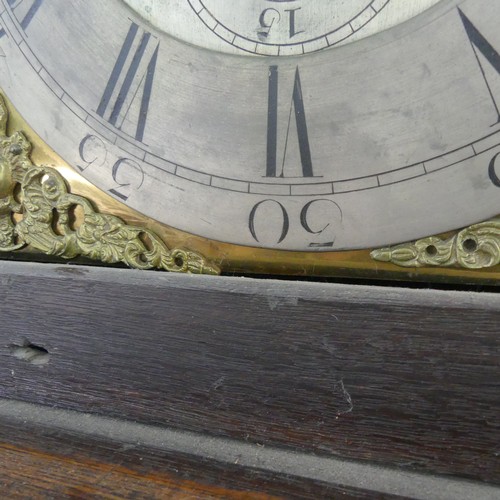 217 - W. Fletcher, Leeds, a carved oak 8-day longcase clock with two-weight movement striking on a bell, t... 