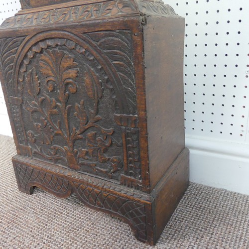 217 - W. Fletcher, Leeds, a carved oak 8-day longcase clock with two-weight movement striking on a bell, t... 