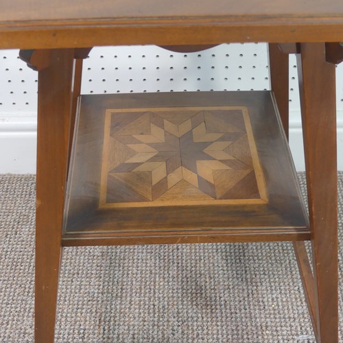 262 - An Edwardian specimen marquetry table, decorative inlaid top and middle, supported by squared stretc... 