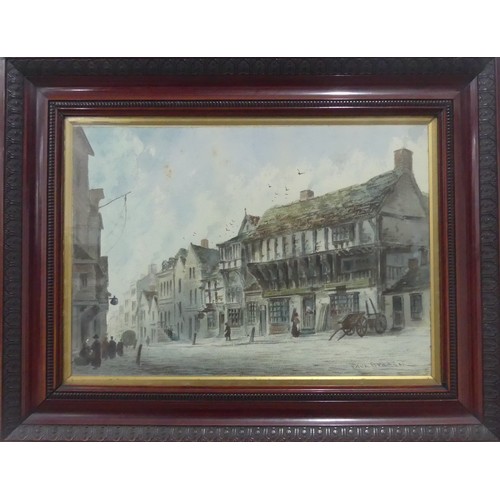 180 - Paul Braddan, Chester, watercolour and pastel, 35cm x 59cm, framed, together with a framed print (2)... 