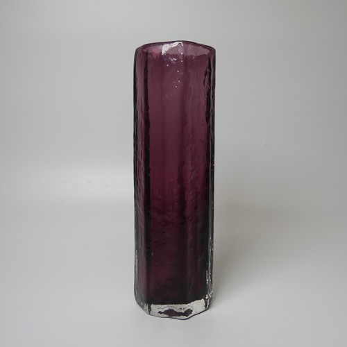 22 - A Geoffrey Baxter for Whitefriars 'Cucumber' Vase, in aubergine purple colour, H 30cm.... 