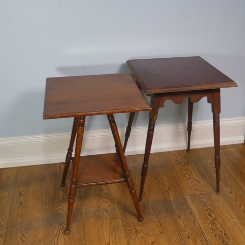 243 - A 20thC mahogany Arts and Crafts style occasional table, together with another of a similar size, (L... 