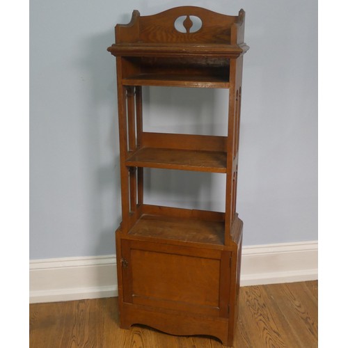 248 - A late 19th century oak Arts & Crafts inspired open Bookcase, with four fixed shelves an open ba... 