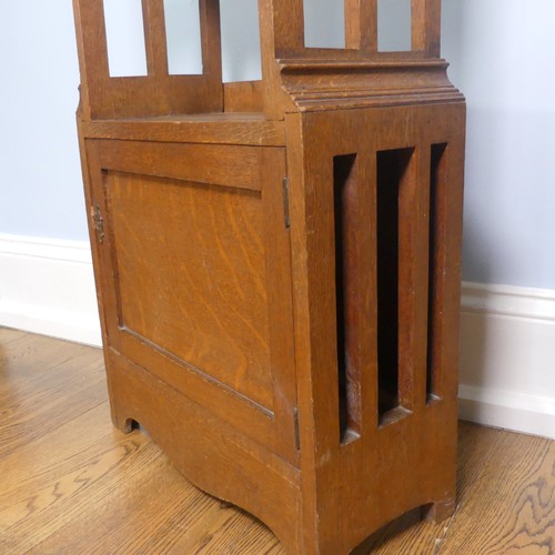 248 - A late 19th century oak Arts & Crafts inspired open Bookcase, with four fixed shelves an open ba... 