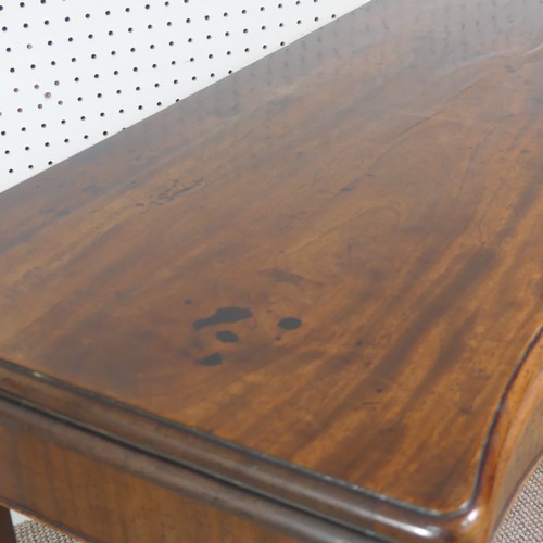 275 - A Victorian mahogany serpentine fold over Card Table, on square tapering legs, signs of woodworm on ... 