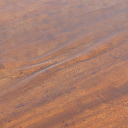 275 - A Victorian mahogany serpentine fold over Card Table, on square tapering legs, signs of woodworm on ... 