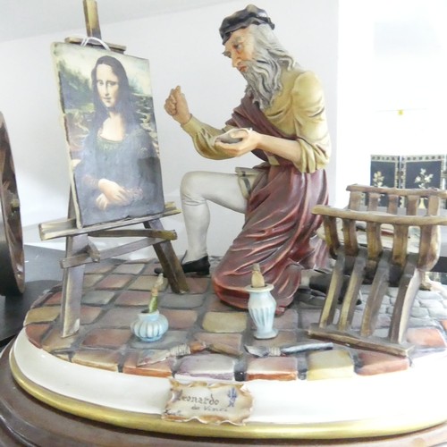 43 - A 'Leonardo Da Vinci' Capodimonte figure, together with Capodimonte 'Seated Clock Maker' and 'Tramp ... 