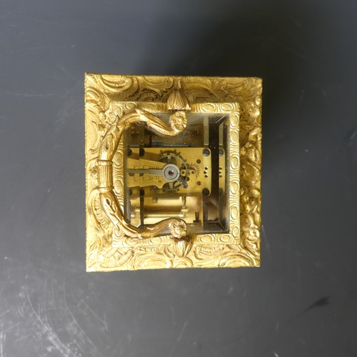 221 - A 20th century English Fema gilt brass Carriage Clock, the white rectangular dial with Roman numeral... 