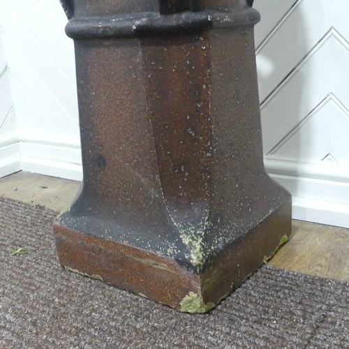 398 - A large Victorian glazed ceramic Chimney Pot, W 36 cm x H 77.5 cm x D  36 cm.