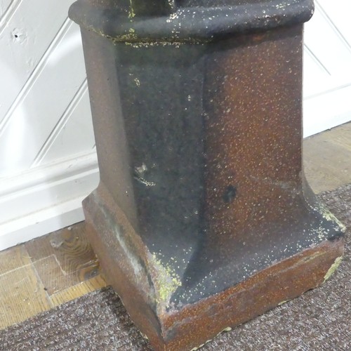 398 - A large Victorian glazed ceramic Chimney Pot, W 36 cm x H 77.5 cm x D  36 cm.