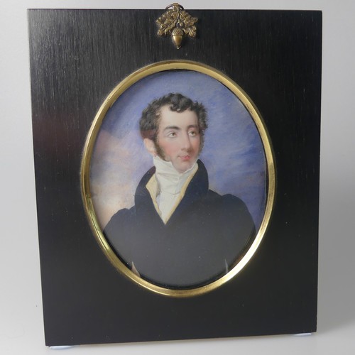 152 - Circle of Alfred Edward Chalon, RA (British, 1780-1860), Portrait Miniature of a Gentleman wearing n... 