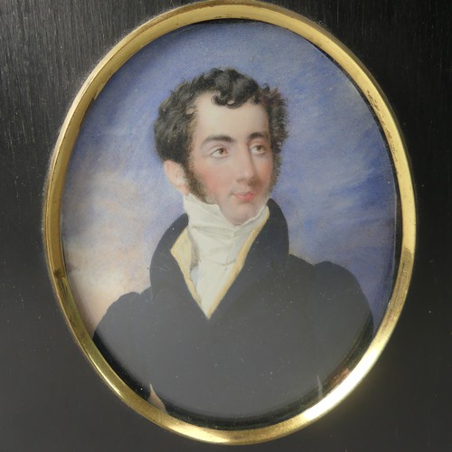 152 - Circle of Alfred Edward Chalon, RA (British, 1780-1860), Portrait Miniature of a Gentleman wearing n... 