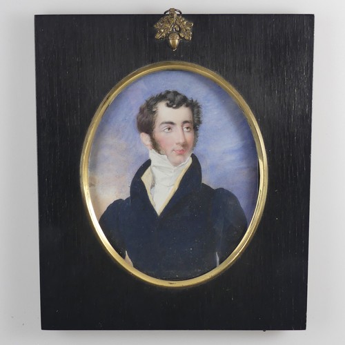 152 - Circle of Alfred Edward Chalon, RA (British, 1780-1860), Portrait Miniature of a Gentleman wearing n... 