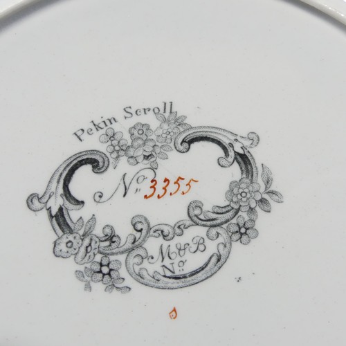 66 - 'Pekin scroll' No 3355 pattern dinner service, inc. platters, tureens, etc, 113 pieces approx, note ... 