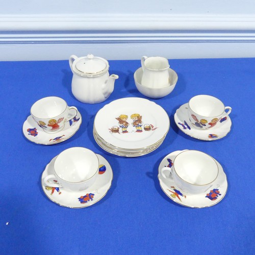 71 - A Bavarian porcelain child's Tea Set, to comprise four Tea Cups and Saucers, Teapot, etc. 15 pieces ... 