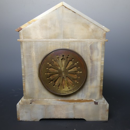 225 - A Victorian onyx and gilt-metal Mantle Clock, of architectural form, 30cm high x 24cm wide, together... 