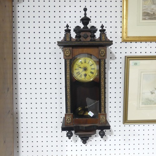 225 - A Victorian onyx and gilt-metal Mantle Clock, of architectural form, 30cm high x 24cm wide, together... 